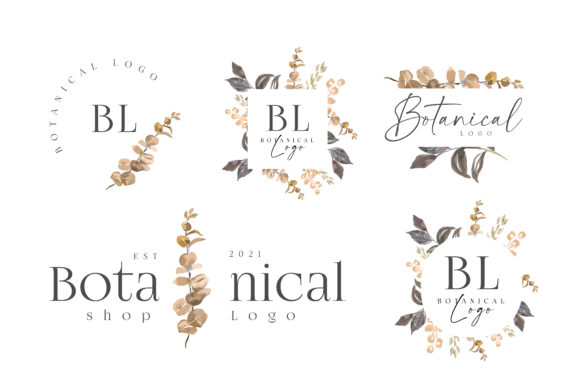 Download Watercolor Botanical Logo Kit Pack - Logo kit Collection