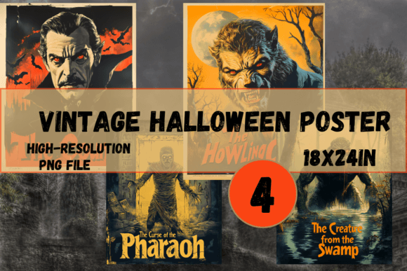 Download Vintage Monster Halloween Posters - Posters Collection