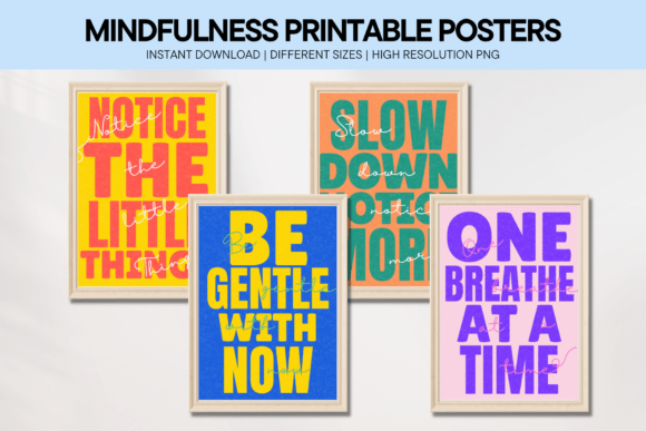 Download Mindfulness Quotes Wall Art Posters Set - Posters Collection