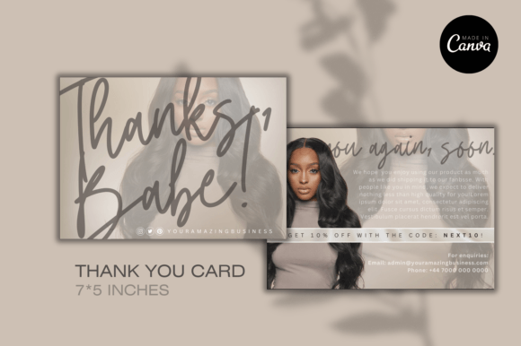Download Thank You Card Hair Business Boutique - Business Collection