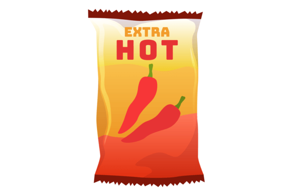 Download Extra Hot Snack Pack. Spicy Food Wrappin - Extra Collection