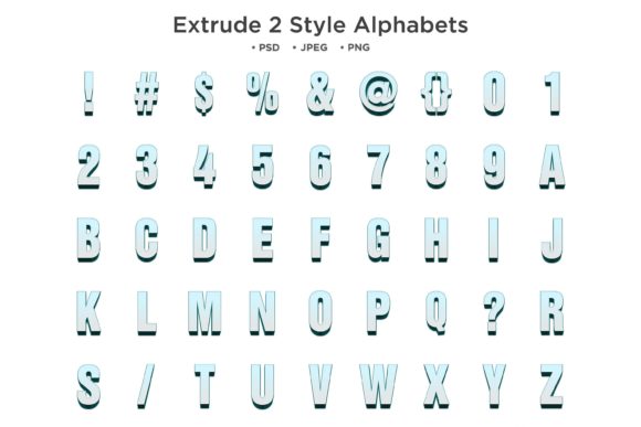 Download Extrude 2 Style Alphabet Abc Typography - Abc Collection