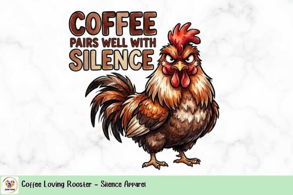 Download Coffee Loving Rooster - Silence Apparel - Apparel Collection