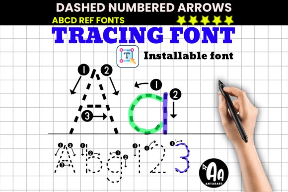 Download Abcd Ref Dashed Arrows Numbers - Abc Collection